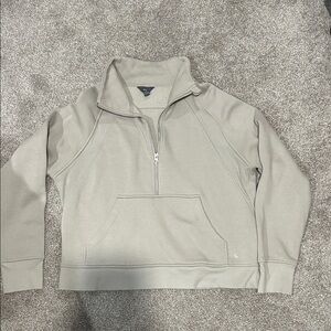 Danskin Zip Mock Collar Pullover - Light Taupe